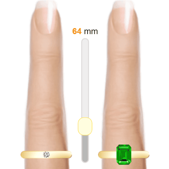 White 0.05ct round-cut Diamond vs Green 1ct emerald-cut Emerald